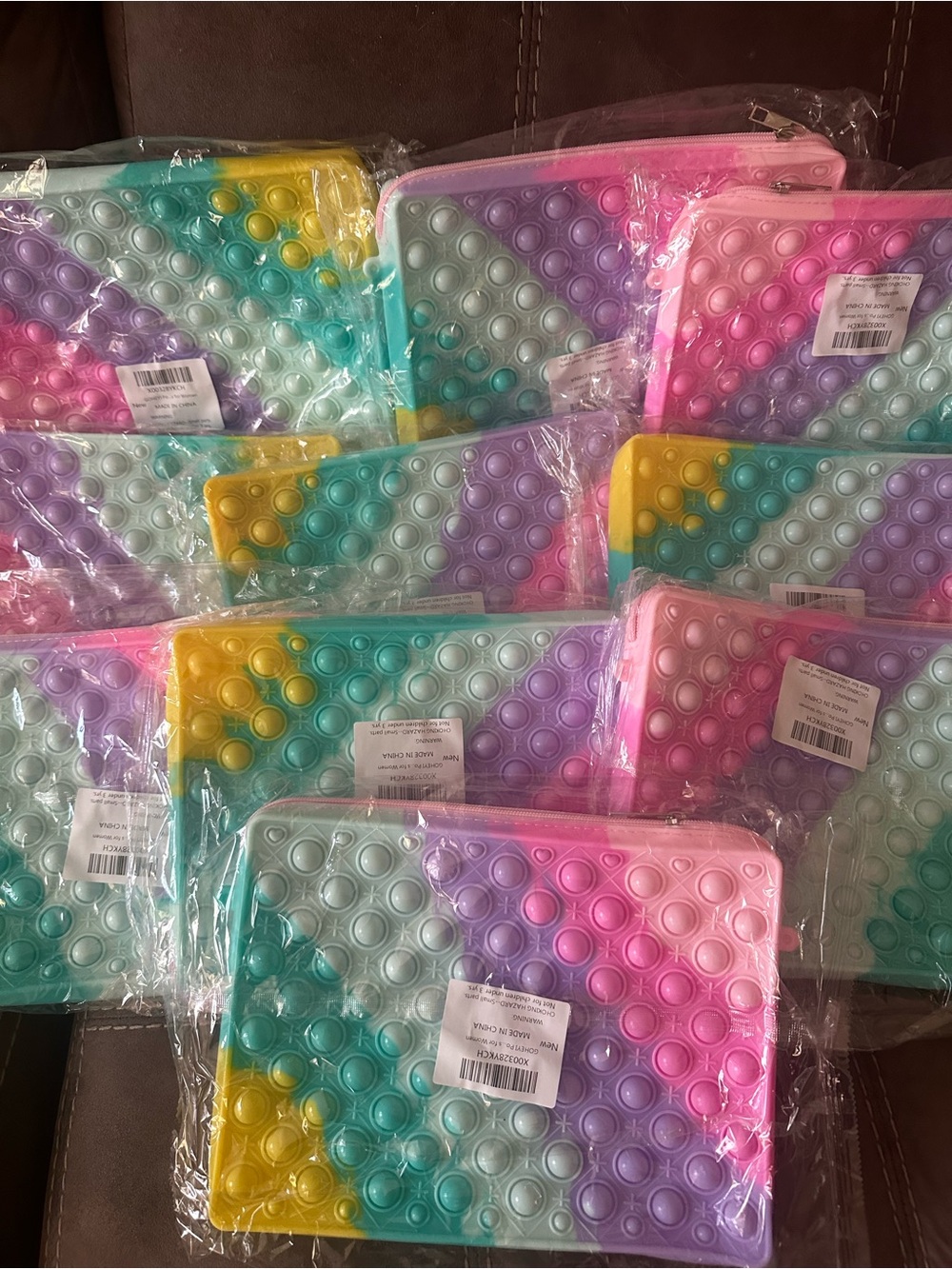 Colorful Gradient Pop-It purse — Pink, Teal, Yellow, Lavender